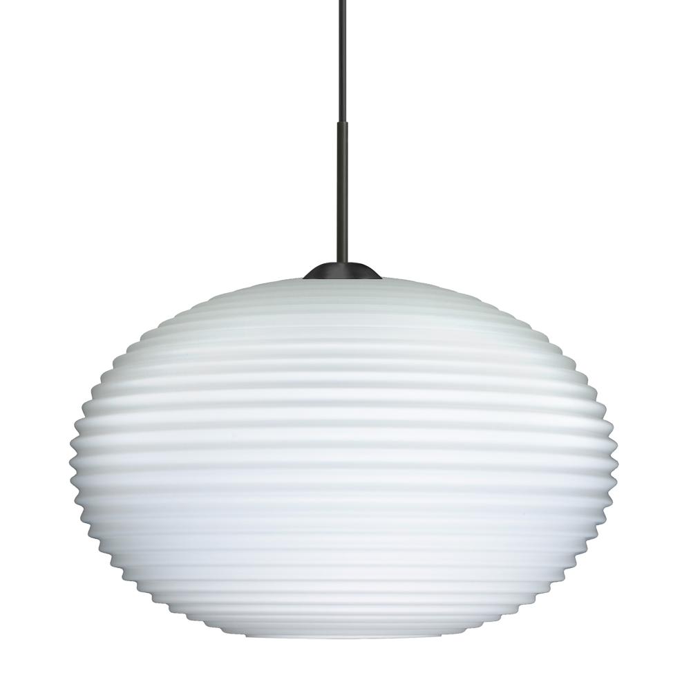 Besa Pendant Pape 12 Black Opal Ribbed 1x75W MAX E26 Base