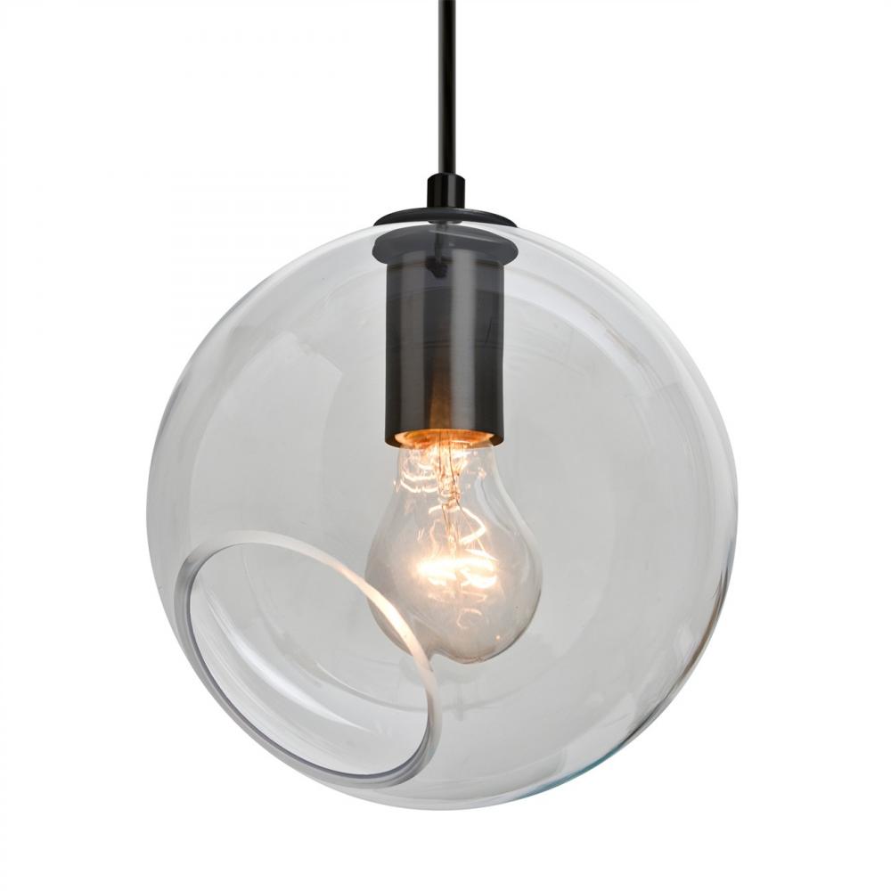 Besa, Maestro 8 Cord Pendant, Clear, Black Finish, 1x60W MAX E26 Base