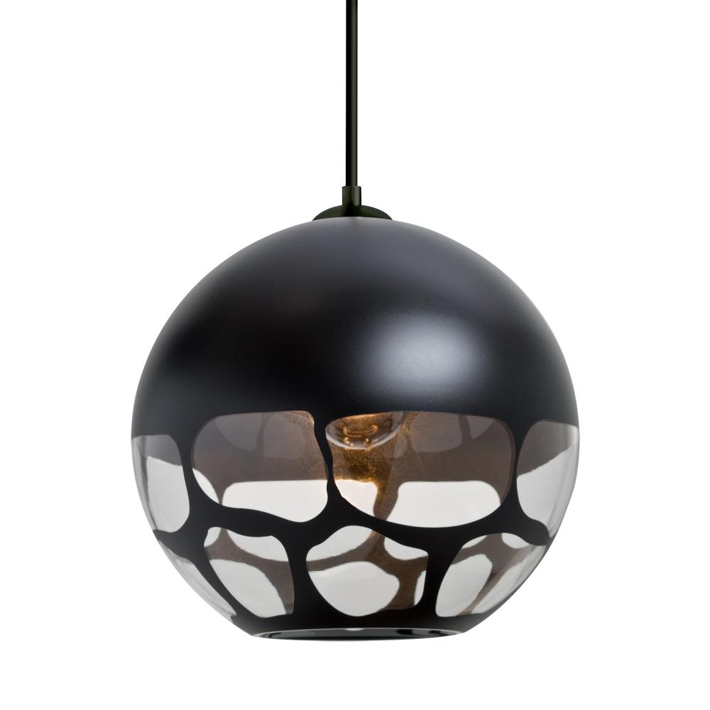 Besa, Rocky Cord Pendant, Black, Black Finish, 1x9W LED