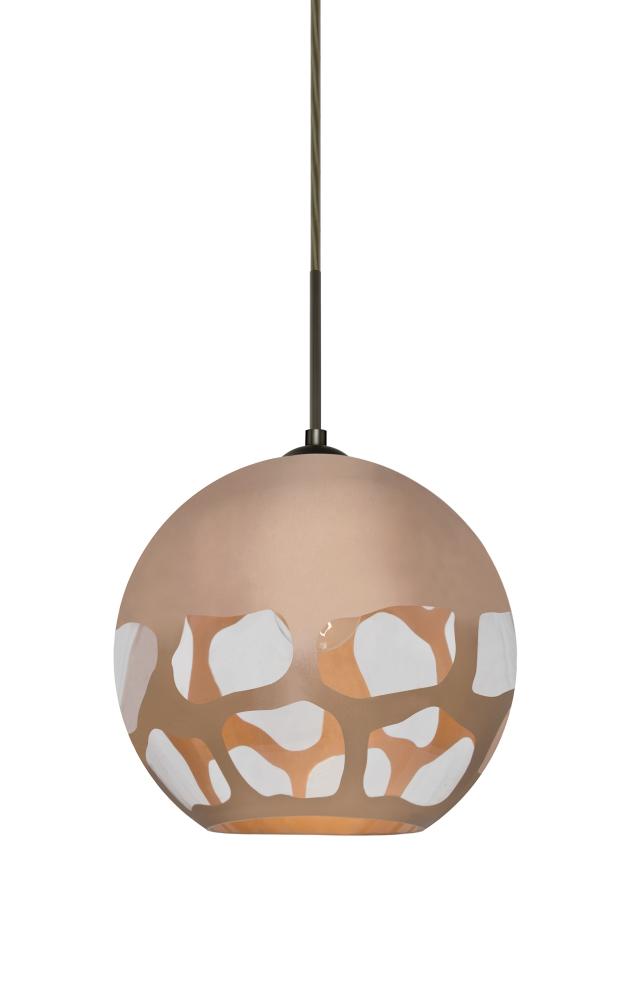 Besa, Rocky Cord Pendant, Copper, Bronze Finish, 1x60W Medium Base