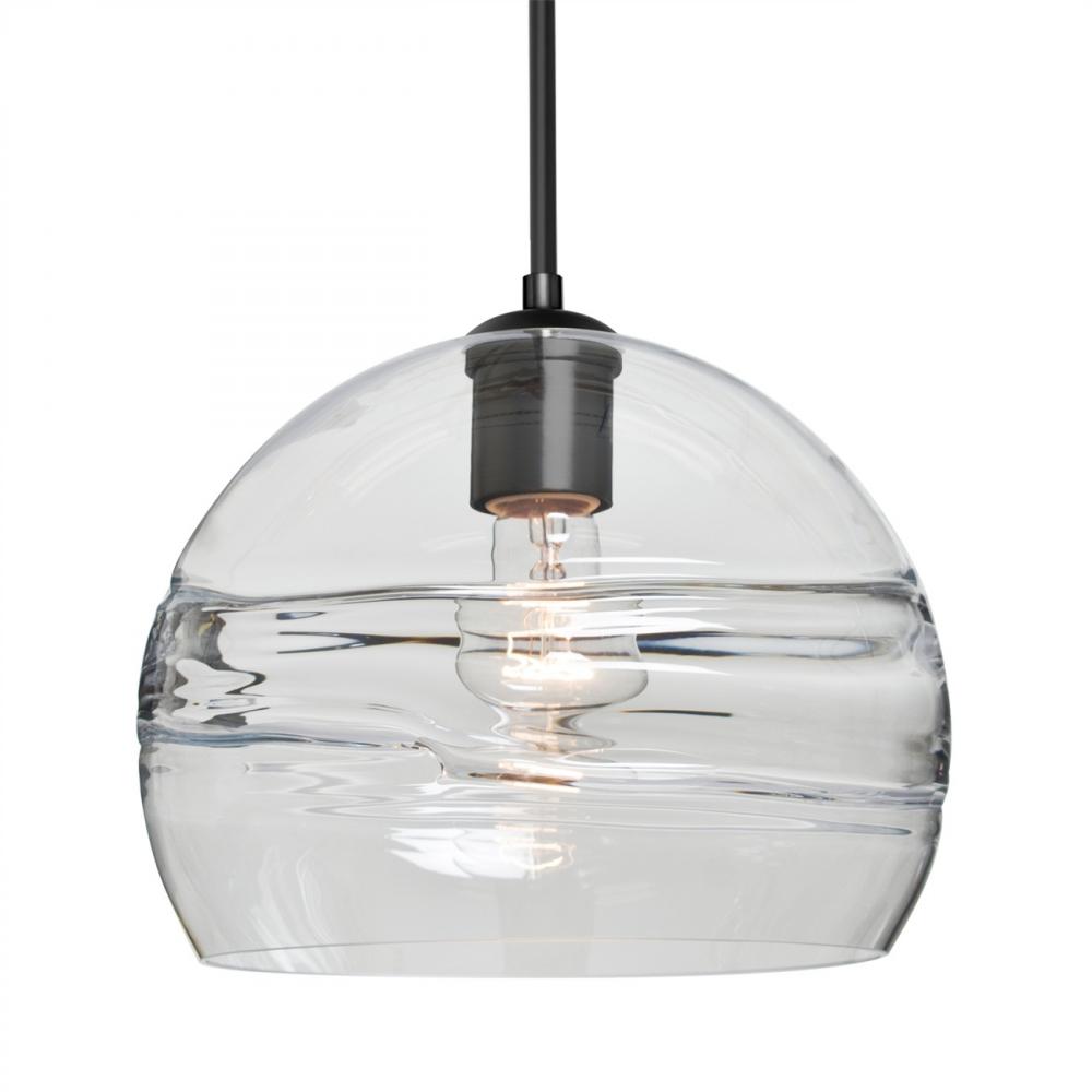 Besa Spirit 10 Pendant, Clear, Black Finish, 1x60W MAX E26 Base