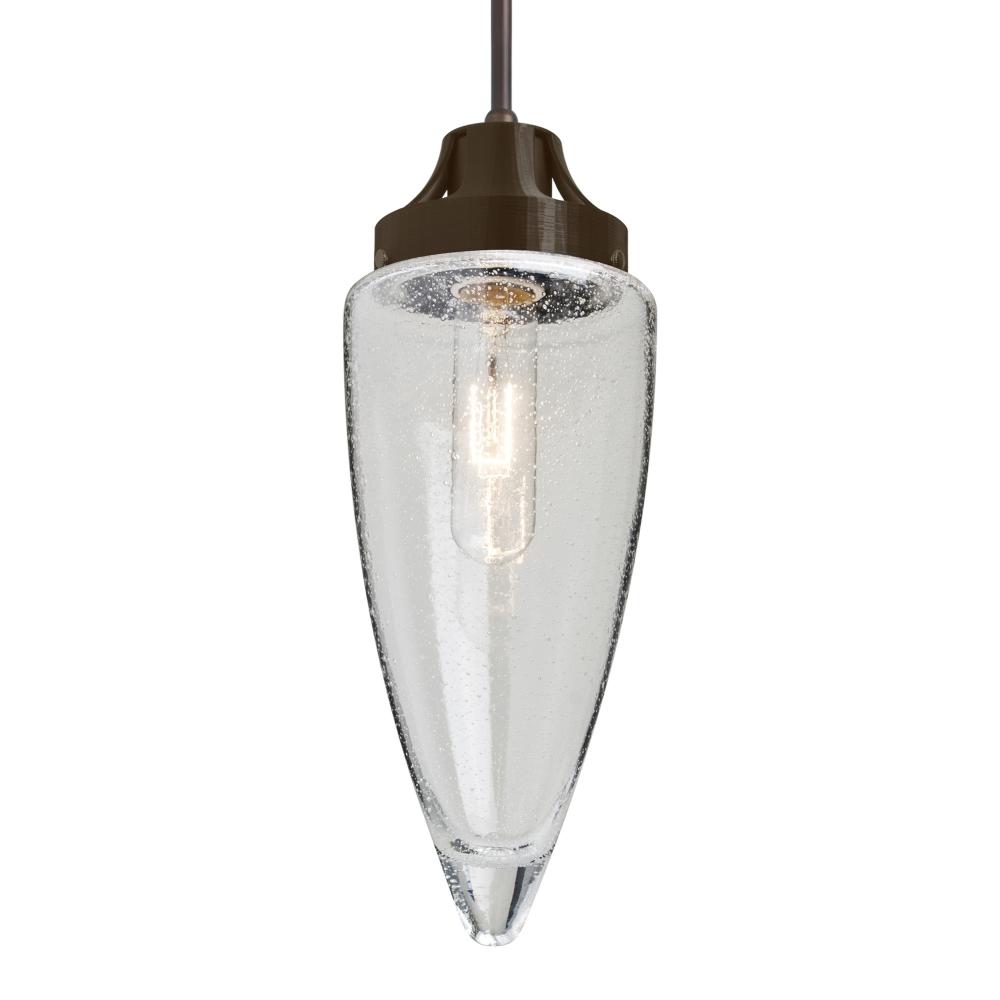 Besa, Sulu Cord Pendant, Clear Bubble, Bronze Finish, 1x60W Medium Base, 15Ft. Cord