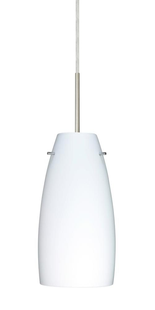 Besa Tao 10 Pendant Satin Nickel Opal Matte 1x100W Medium Base, 15Ft. Cord