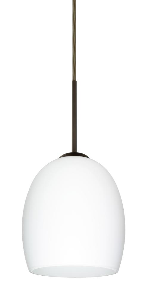 Besa Lucia Pendant Bronze Opal Matte 1x75W Medium Base, 15Ft. Cord