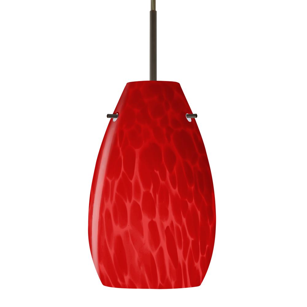 Besa, Pera 9 Cord Pendant, Red Cloud, Bronze Finish, 1x9W LED