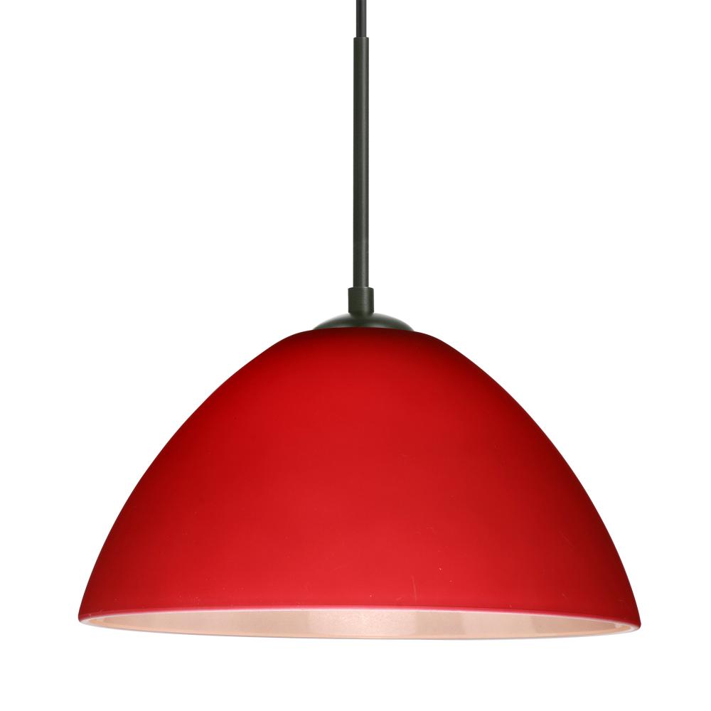 Besa Tessa Pendant Black Red Matte 1x75W MAX E26 Base