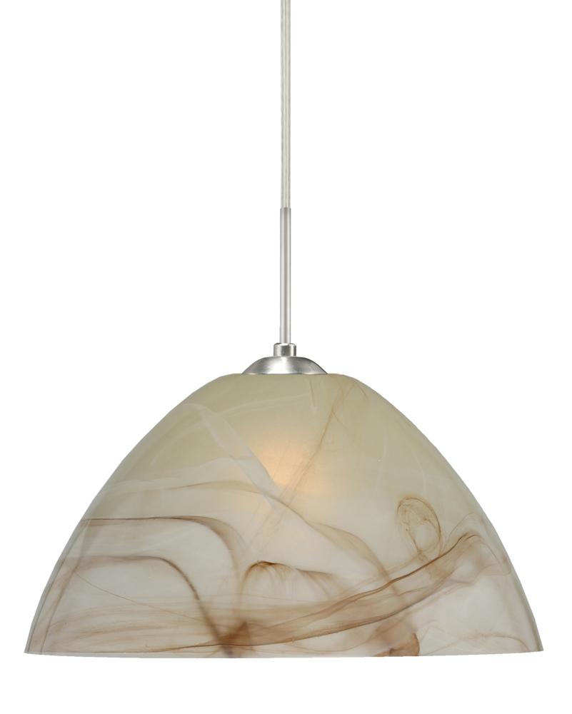 Besa Tessa Pendant Satin Nickel Mocha 1x75W Medium Base, 15Ft. Cord