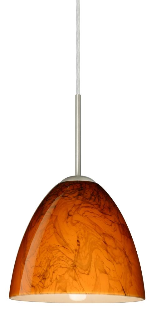 Besa Vila Pendant Satin Nickel Habanero 1x60W Medium Base, 15Ft. Cord