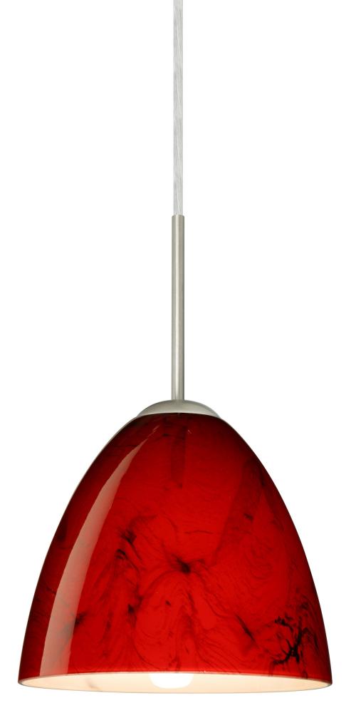 Besa Vila LED Pendant Magma Satin Nickel 1x9W LED, 15Ft. Cord