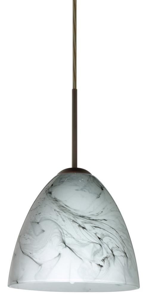 Besa Vila Pendant Bronze Marble Grigio 1x60W Medium Base, 15Ft. Cord