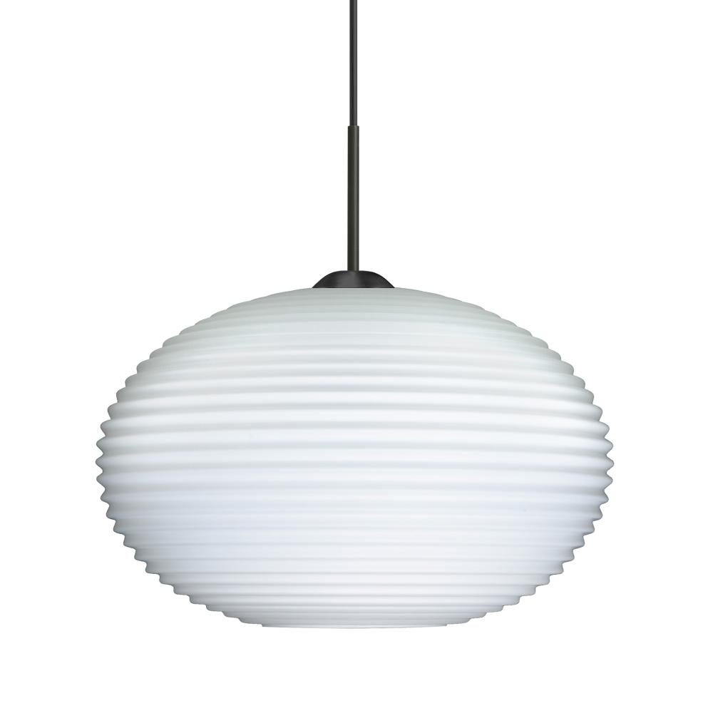 Besa Pendant Pape 10 Bronze Opal Ribbed 1x9W LED