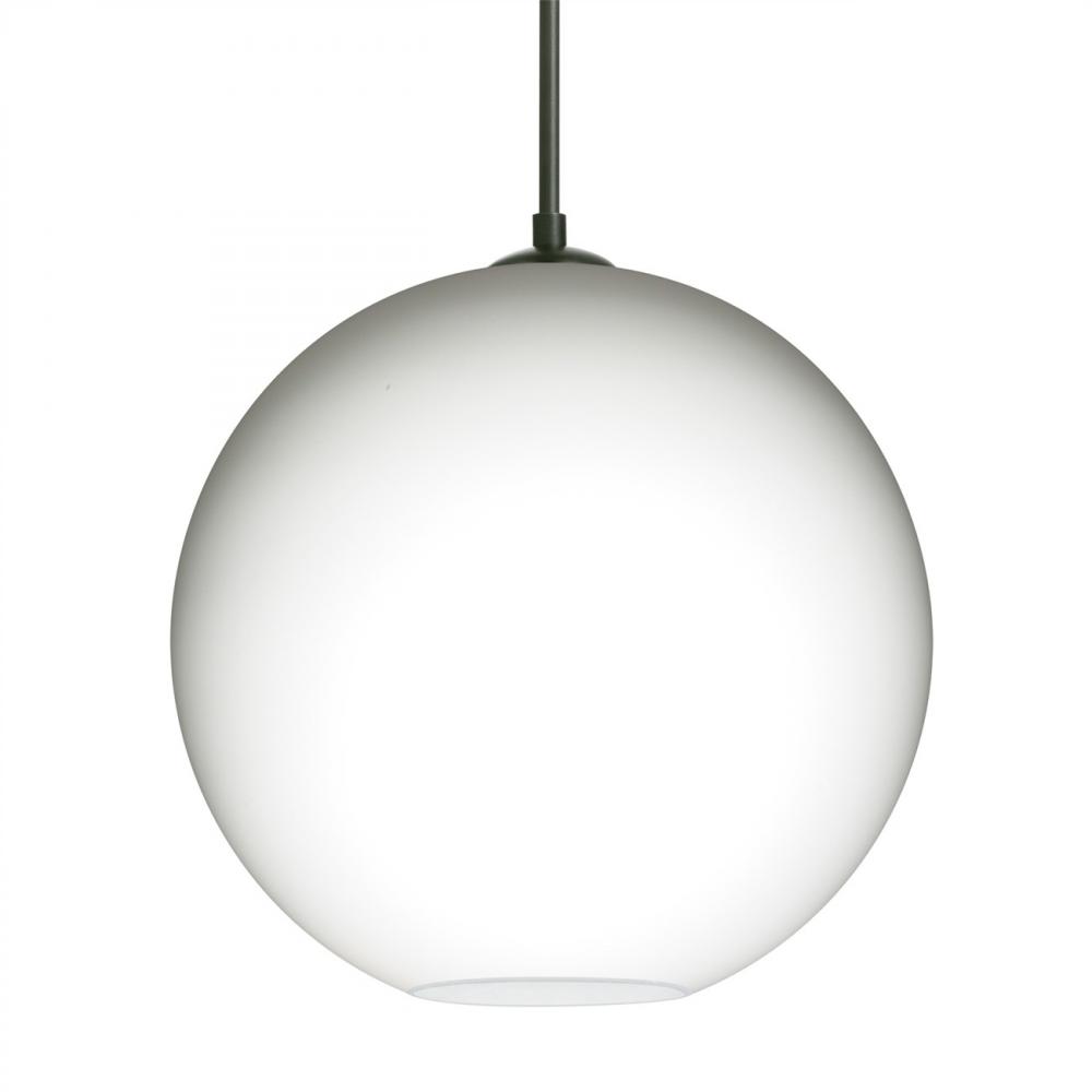 Besa Coco 12 Pendant, Opal Matte, Black Finish, 1x9W LED