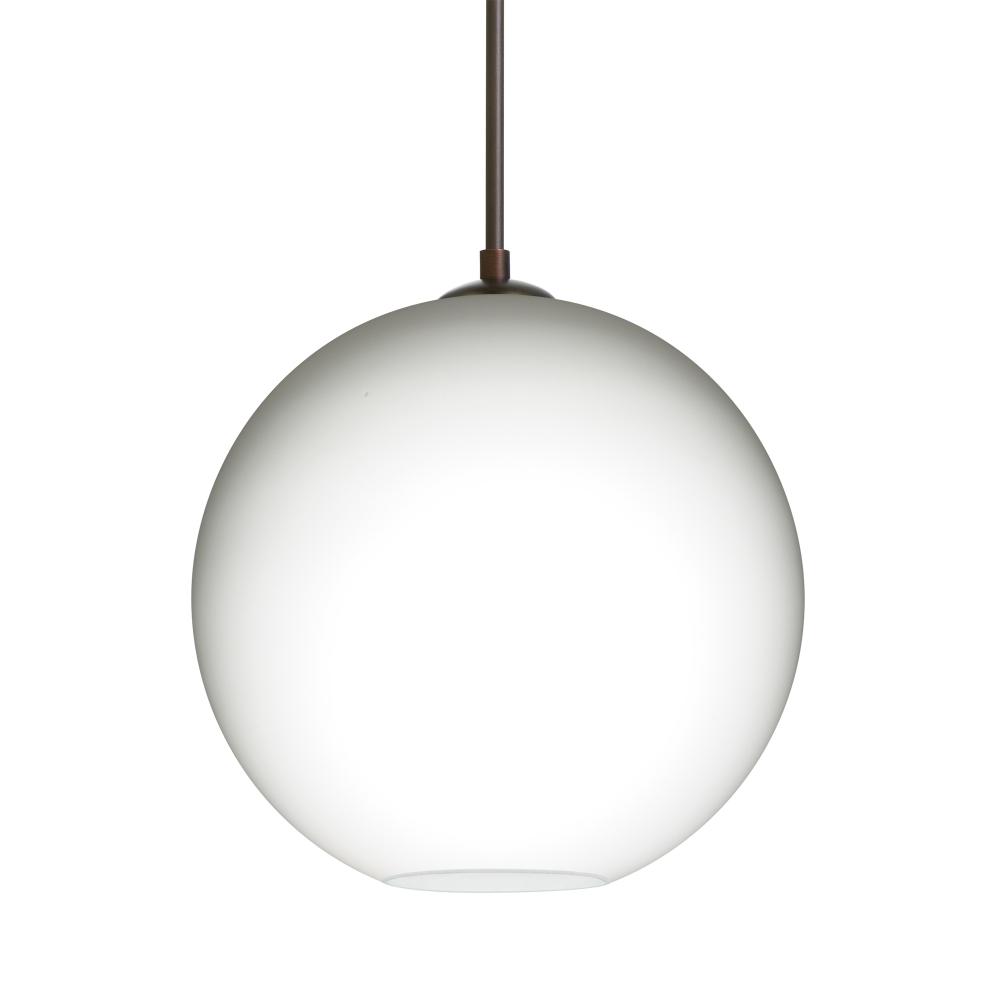 Besa Coco 8 Pendant, Opal Matte, Bronze Finish, 1x60W Medium Base, 15Ft. Cord