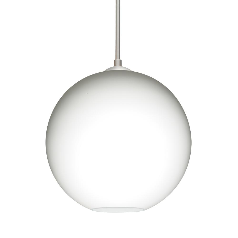 Besa Coco 8 Pendant, Opal Matte, Satin Nickel Finish, 1x60W Medium Base, 15Ft. Cord