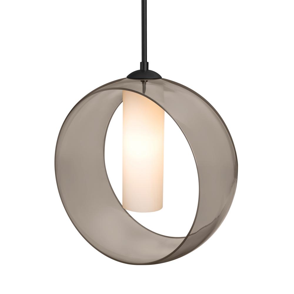 Besa, Plato Cord Pendant, Smoke/Opal, Black Finish, 1x5W LED