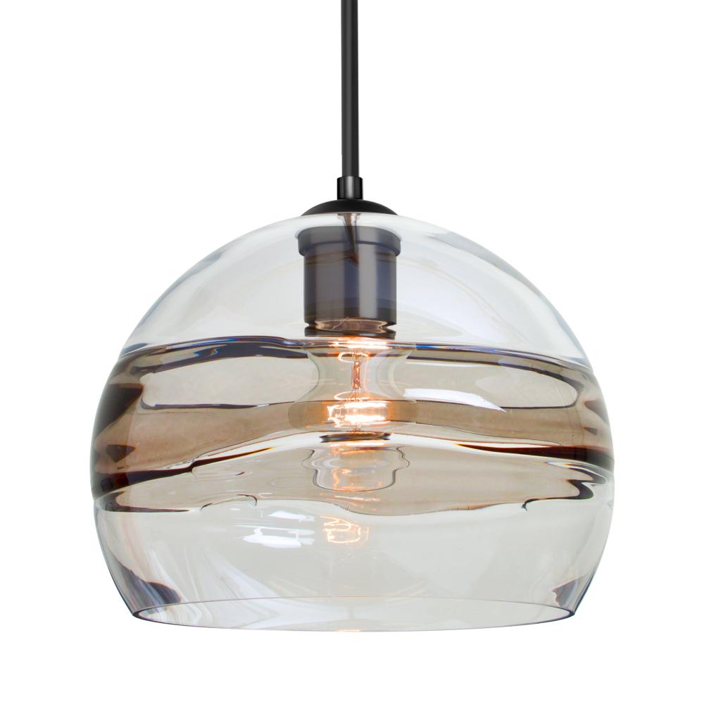 Besa Spirit 10 Pendant, Smoke/Clear, Black Finish, 1x60W MAX E26 Base