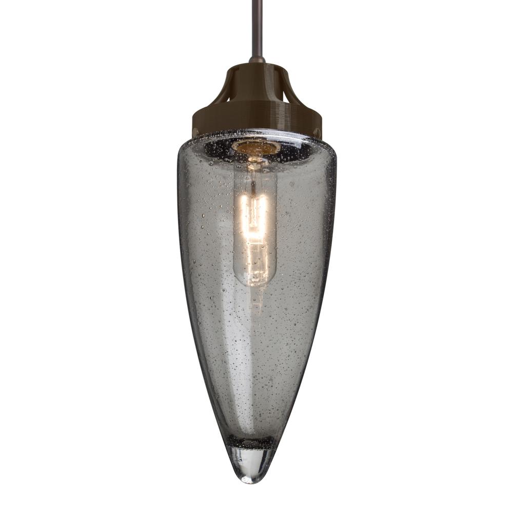 Besa, Sulu Cord Pendant, Smoke Bubble, Bronze Finish, 1x60W Medium Base, 15Ft. Cord