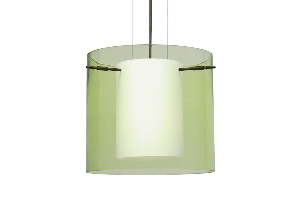 Besa Pendant Pahu 12 Bronze Transparent Olive 1x100W Medium Base