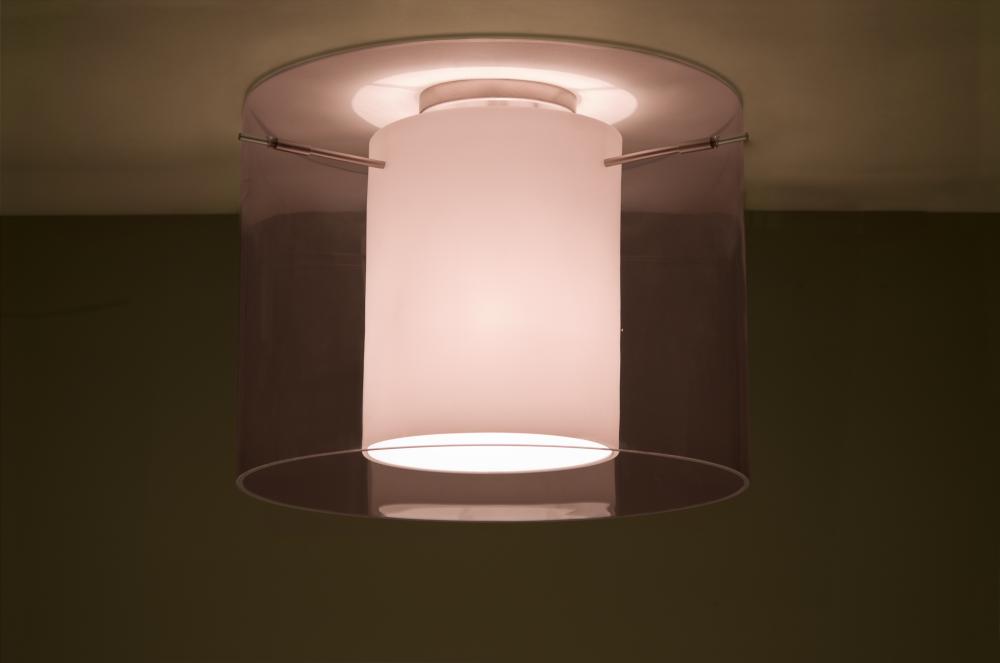 Besa Ceiling Pahu 16 Satin Nickel Transparent Amethyst/Opal 1x150W Medium Base A21