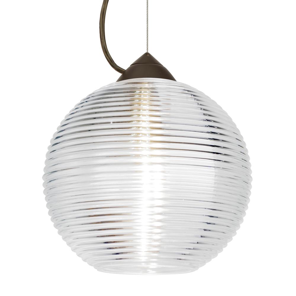 Besa Kristall 8 Pendant Bronze Clear 1x75W Medium Base, 15Ft. Cord