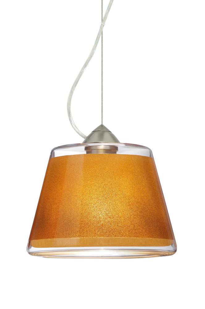 Besa Pica 9 Pendant 1Kx Gold Sand Satin Nickel 1x9W LED