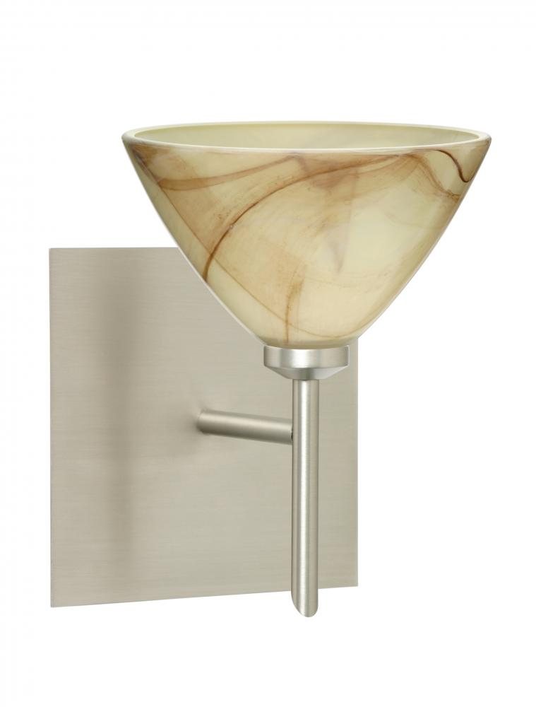 Besa Wall With SQ Canopy Domi Satin Nickel Mocha 1x40W G9