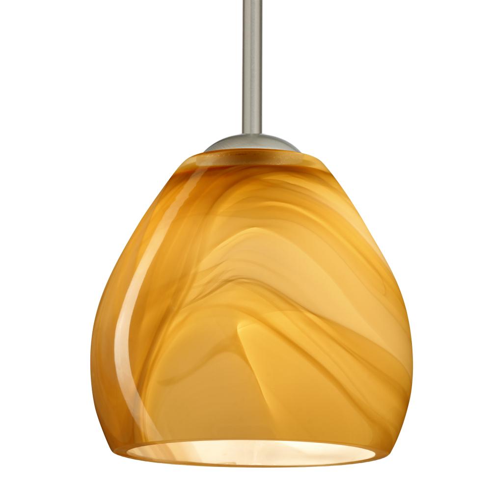 Besa Bolla Pendant Honey Satin Nickel 1x40W B10 Medium base