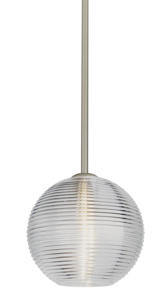 Besa Kristall 8 Pendant Satin Nickel Clear 1x9W LED