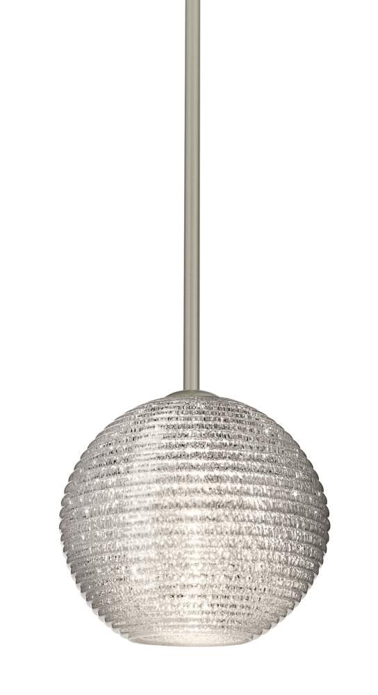 Besa Stem Kristall 8 Pendant Satin Nickel Glitter 1x75W Medium Base