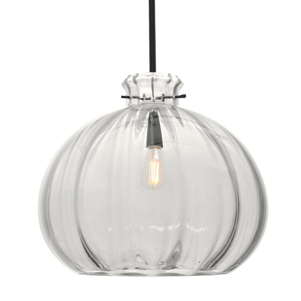Besa Stem Pendant Pinta 12 Clear Black 1x8W LED Filament