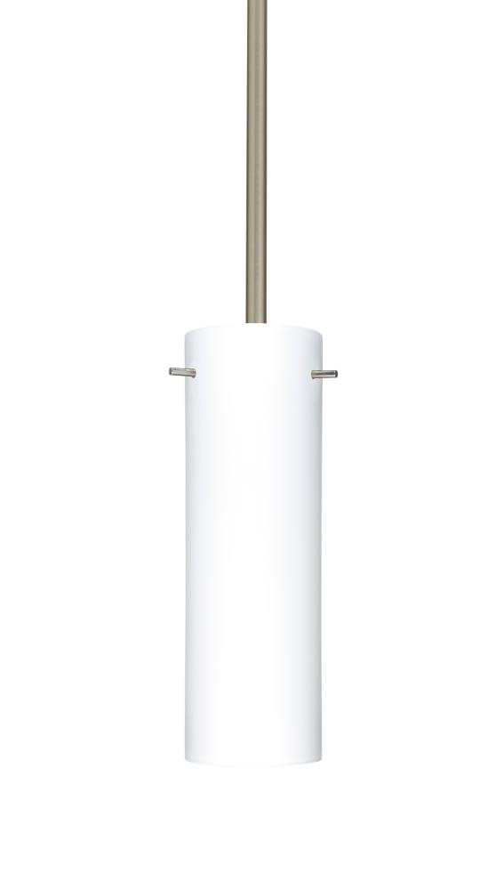 Besa Stem Copa Pendant Satin Nickel Opal Matte 1x50W Candelabra