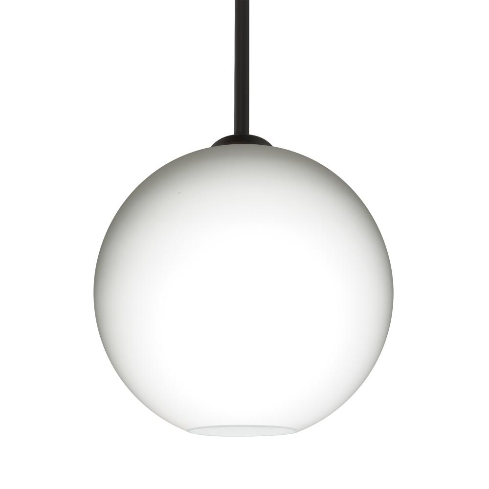 Besa Coco 8 Stem Pendant, Opal Matte, Black Finish, 1x9W LED