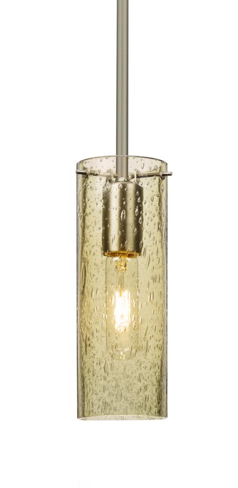 Besa, Juni 10 Stem Pendant, Gold Bubble, Satin Nickel, 1x60W Medium Base