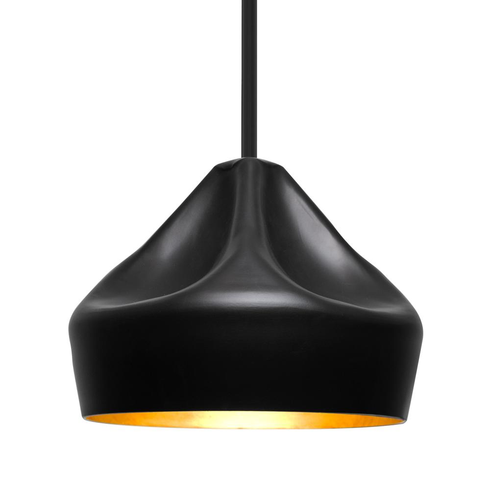 Besa Lotus Stem Pendant, Black Finish, 1x9W LED