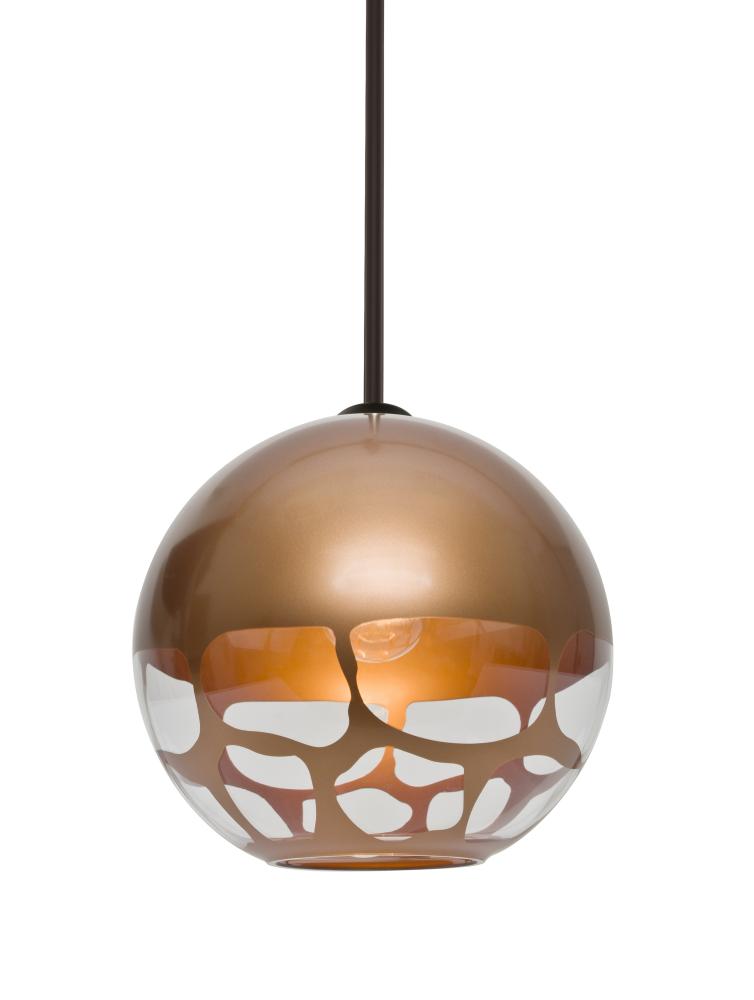 Besa, Rocky Stem Pendant, Copper, Bronze Finish, 1x9W LED