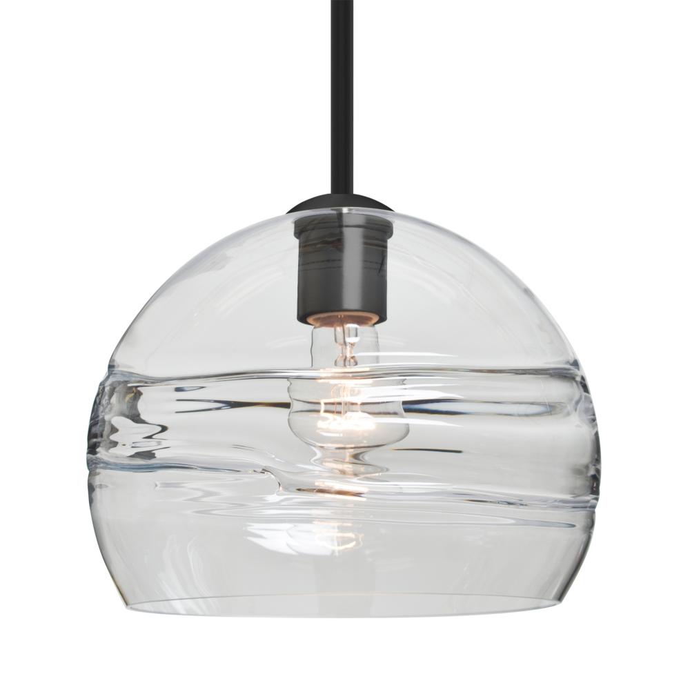 Besa Spirit 10 Pendant, Clear, Black Finish, 1x60W MAX E26 Base