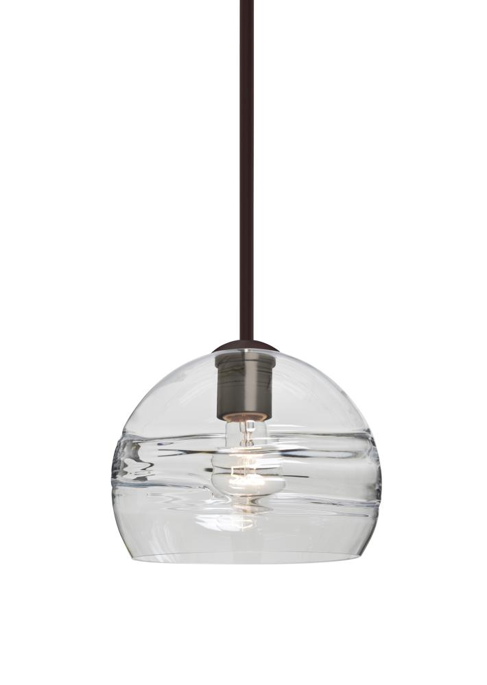 Besa Spirit 8 Pendant, Clear, Bronze Finish, 1x60W Medium Base