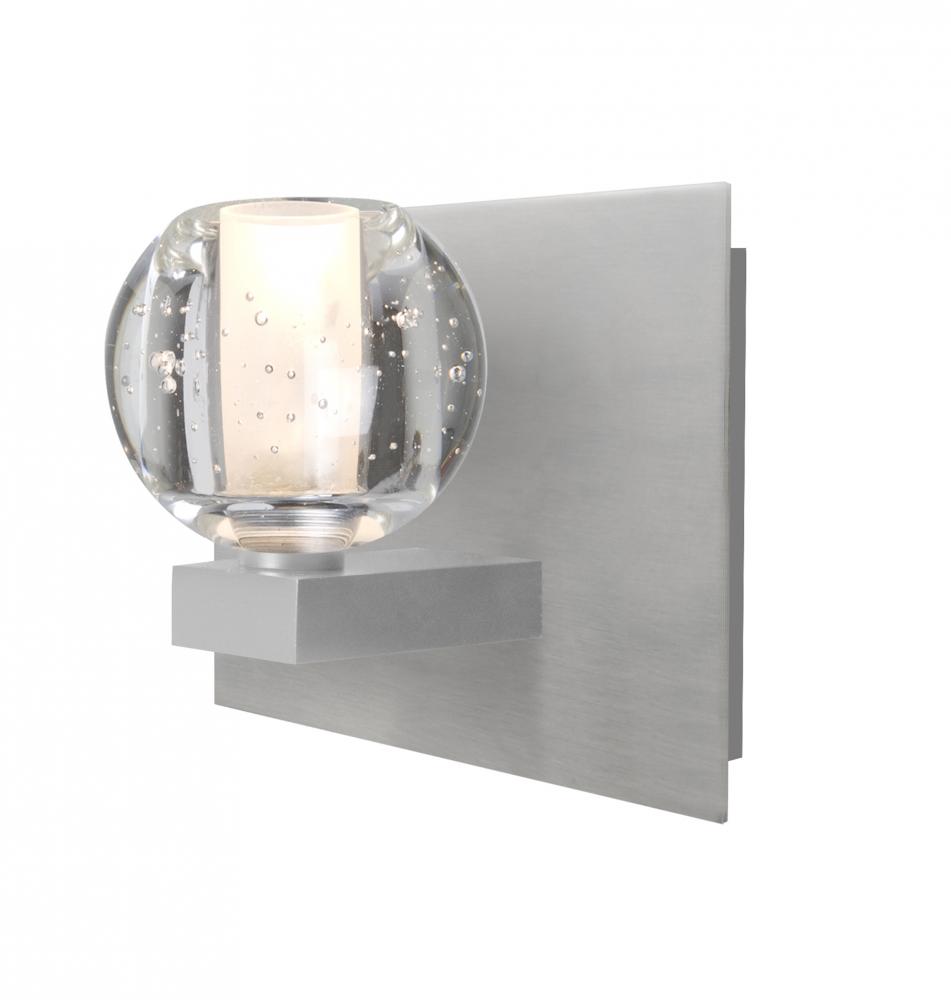 Besa, Boca Vanity, Clear Bubble, Satin Nickel Finish, 1x5W LED