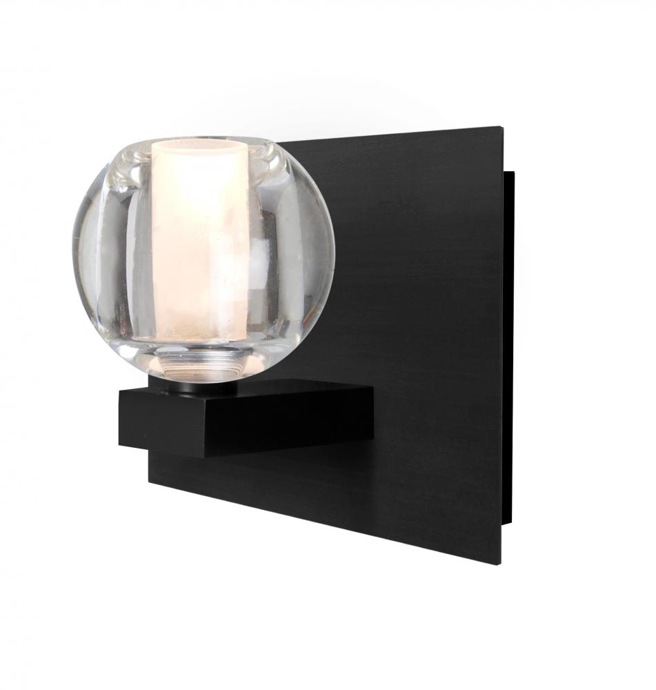 Besa, Boca Vanity, Clear, Black Finish, 1x40W G9 Base