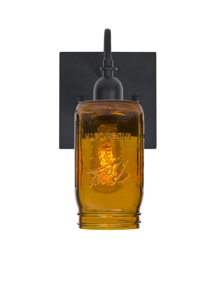 Besa Milo 4 Wall, Amber, Black Finish, 1x7W LED Filament