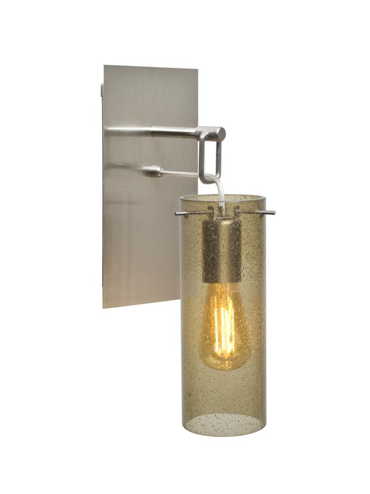 Besa Juni 10 Wall Pendant, Latte Bubble, Satin Nickel Finish, 1x4W LED Filament