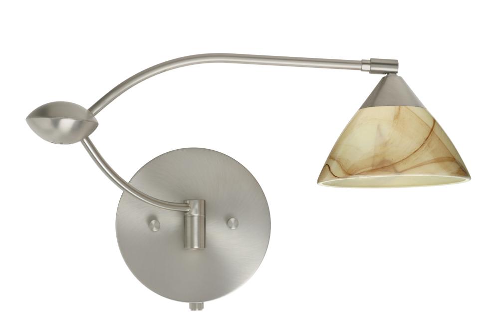 Besa Wall Domi Satin Nickel Mocha 1x50W Halogen Gy6.35