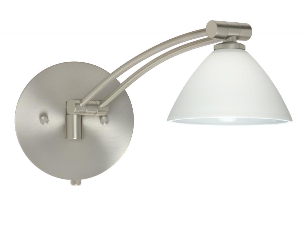 Besa Wall Domi Satin Nickel White 1x50W Halogen Gy6.35