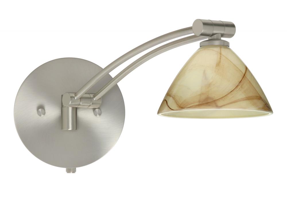 Besa Wall Domi Satin Nickel Mocha 1x50W Halogen Gy6.35