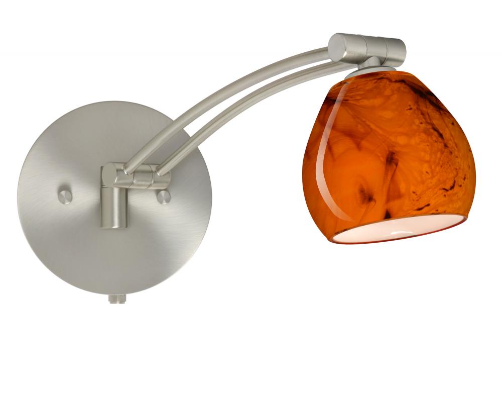 Besa Wall Tay Tay Satin Nickel Habanero 1x50W Halogen Gy6.35