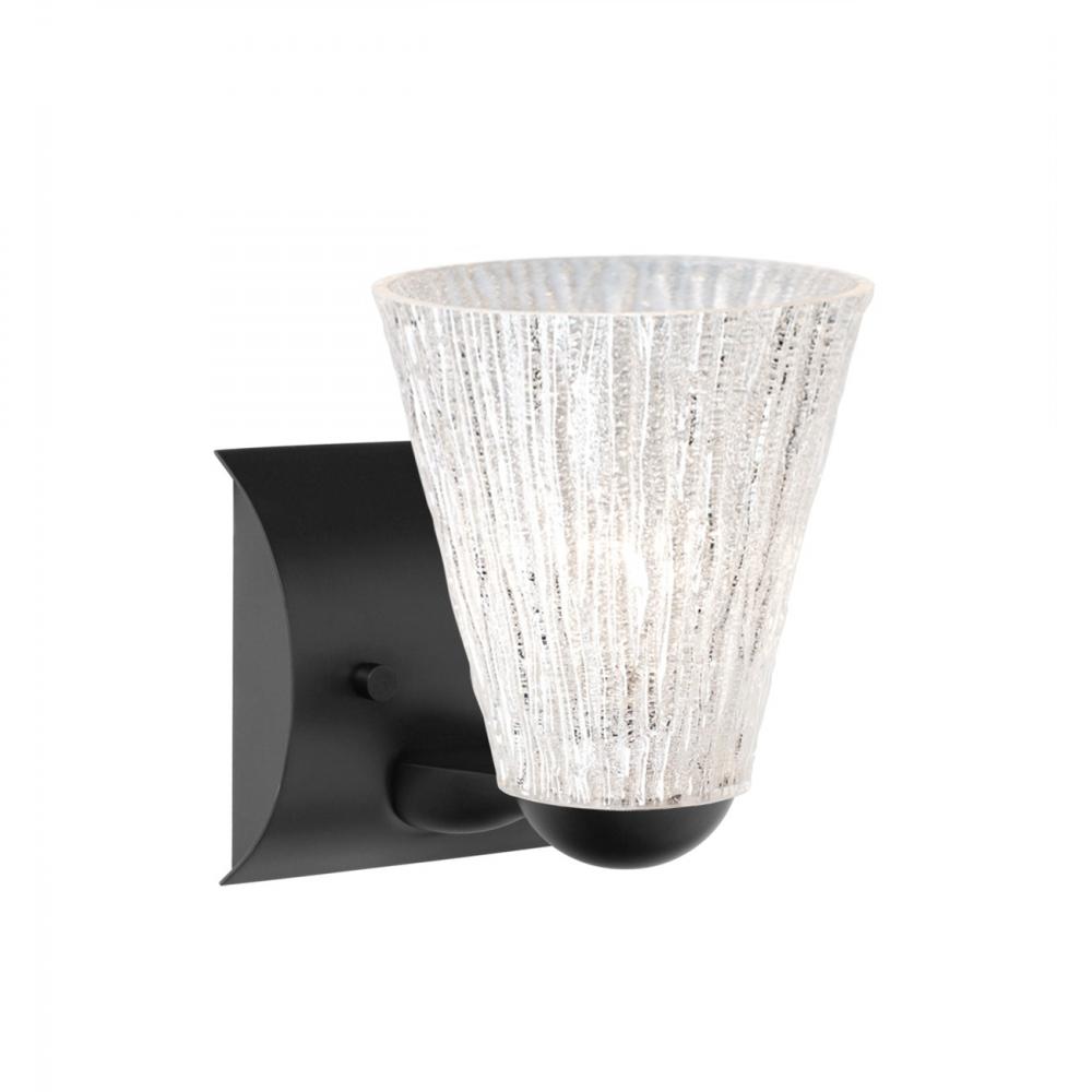 Besa Nico 5 Mini Sconce, Glitter Stone, Black, 1x60W E26 Base