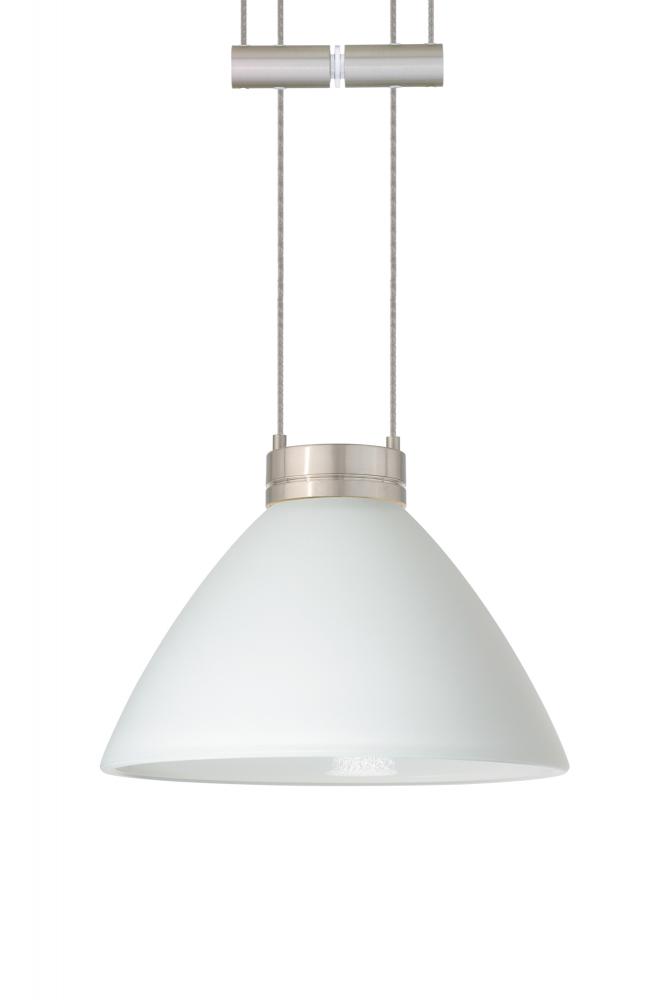 Besa Pendant Domi Satin Nickel White 1x50W Halogen