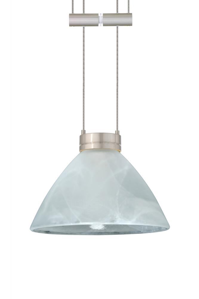 Besa Pendant Domi Satin Nickel Marble 1x50W Halogen