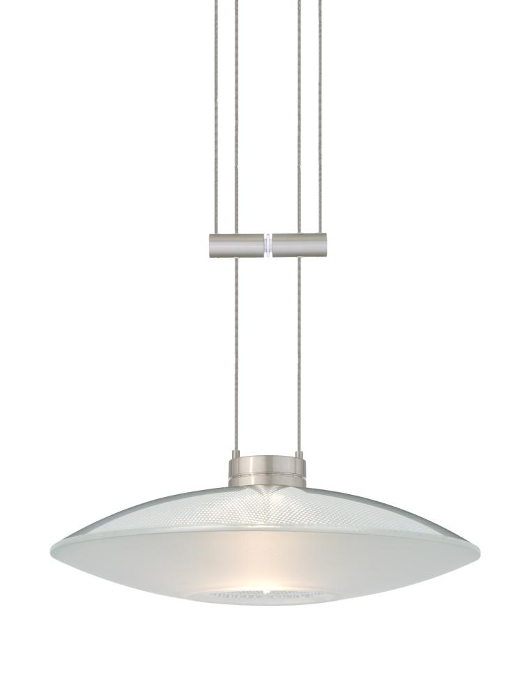 Besa Pendant Spazio Satin Nickel Clear/Frost 1x50W Halogen