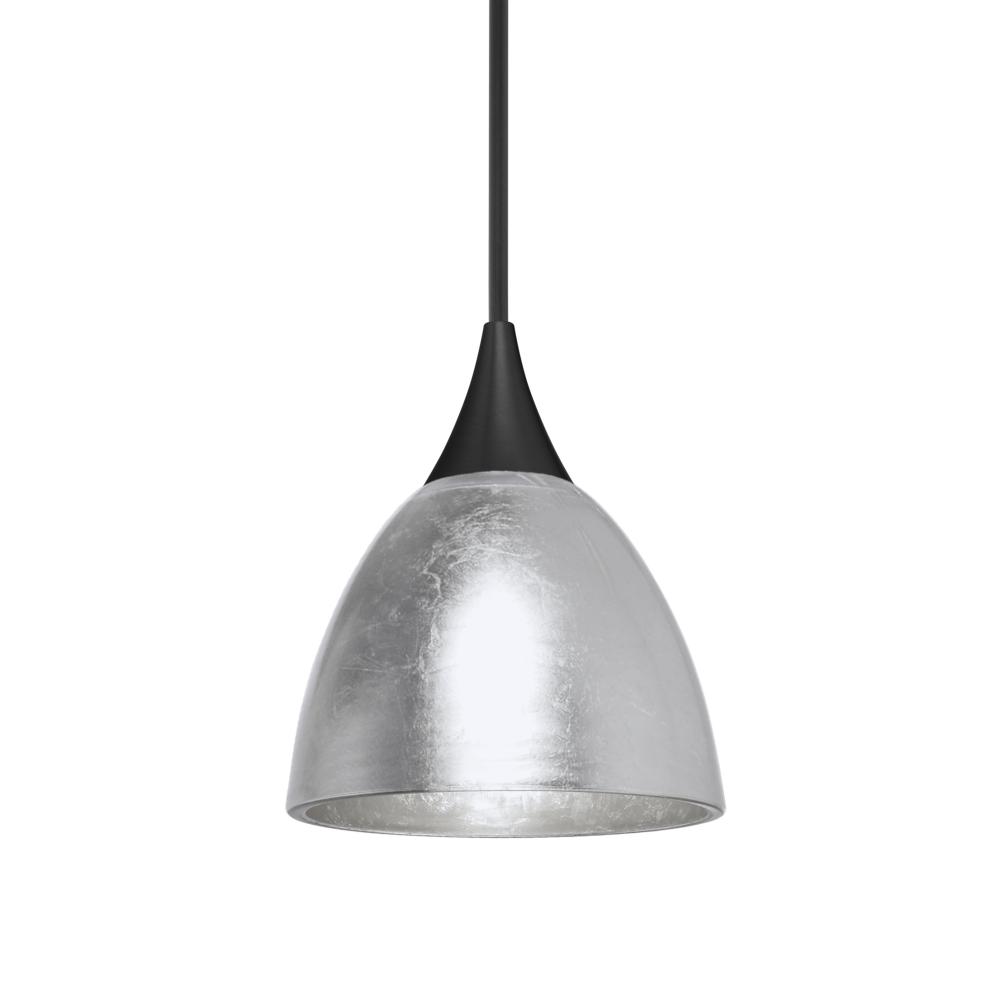 Besa Divi Pendant, Silver Foil, Black Finish, 1x50W MAX GY6.35 Base